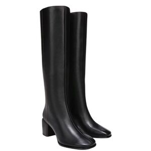 Vince Maggie Black Heeled Knee-High Leather Boots Fall Winter Size 12 Luxury